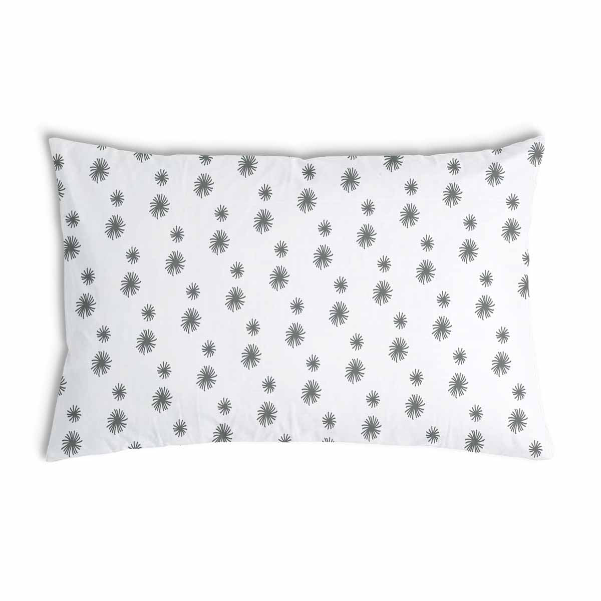 Coussin de santé blanc avec pompons gris