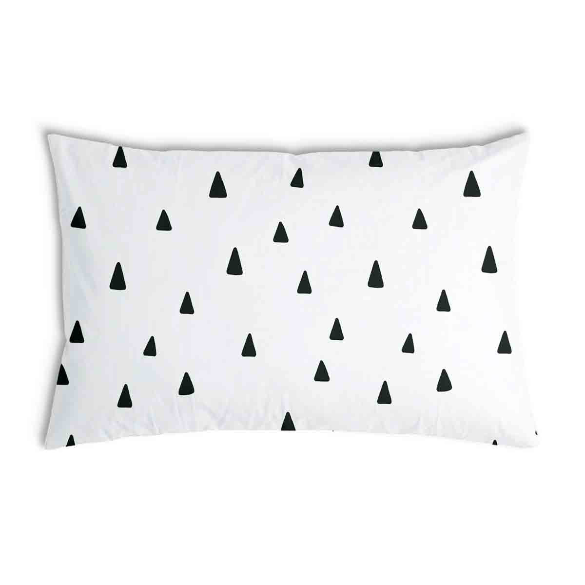 Coussin de santé blanc avec des triangles noirs