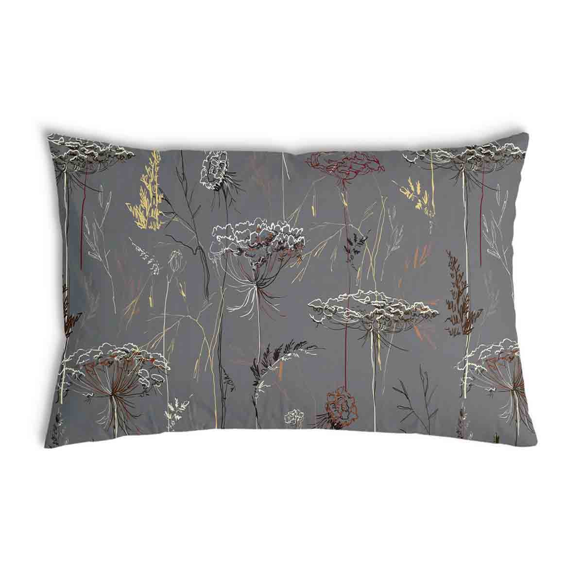 Coussin de santé gris avec plantes dorées