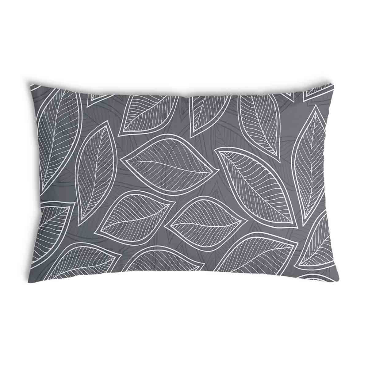 Coussin de santé gris avec feuilles de palmier blanches