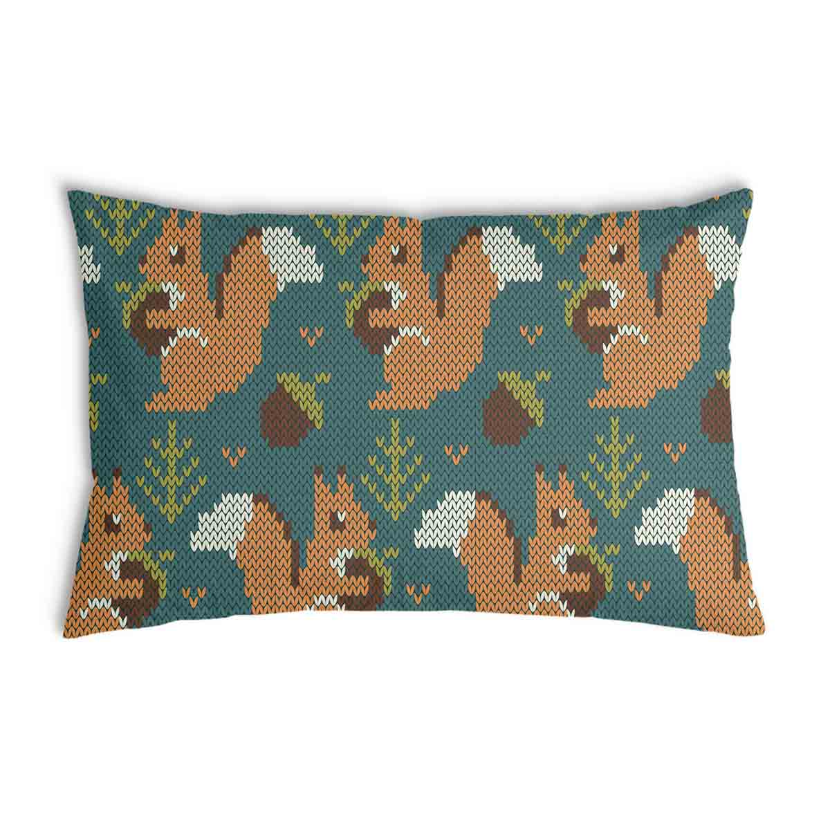 Coussin de santé vert avec écureuil