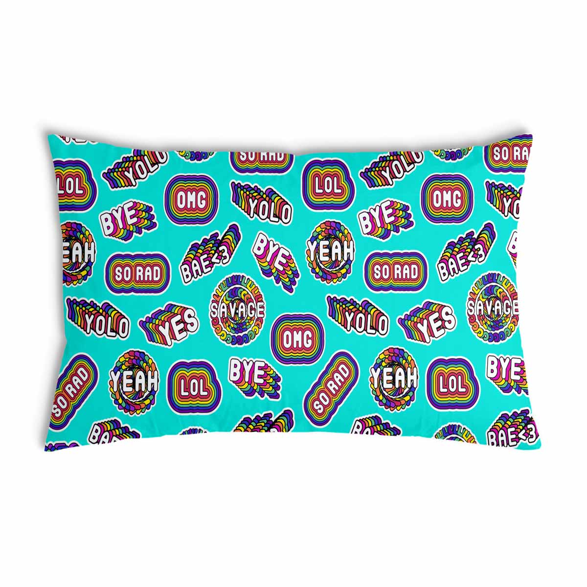 Coussin de santé turquoise avec citations