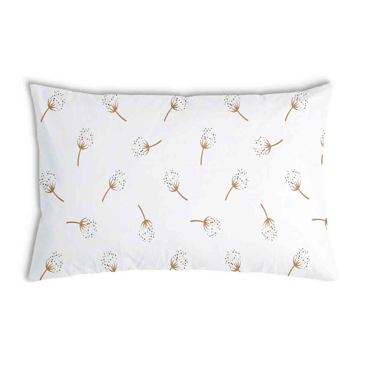 Coussin de santé blanc avec pissenlits soufflés