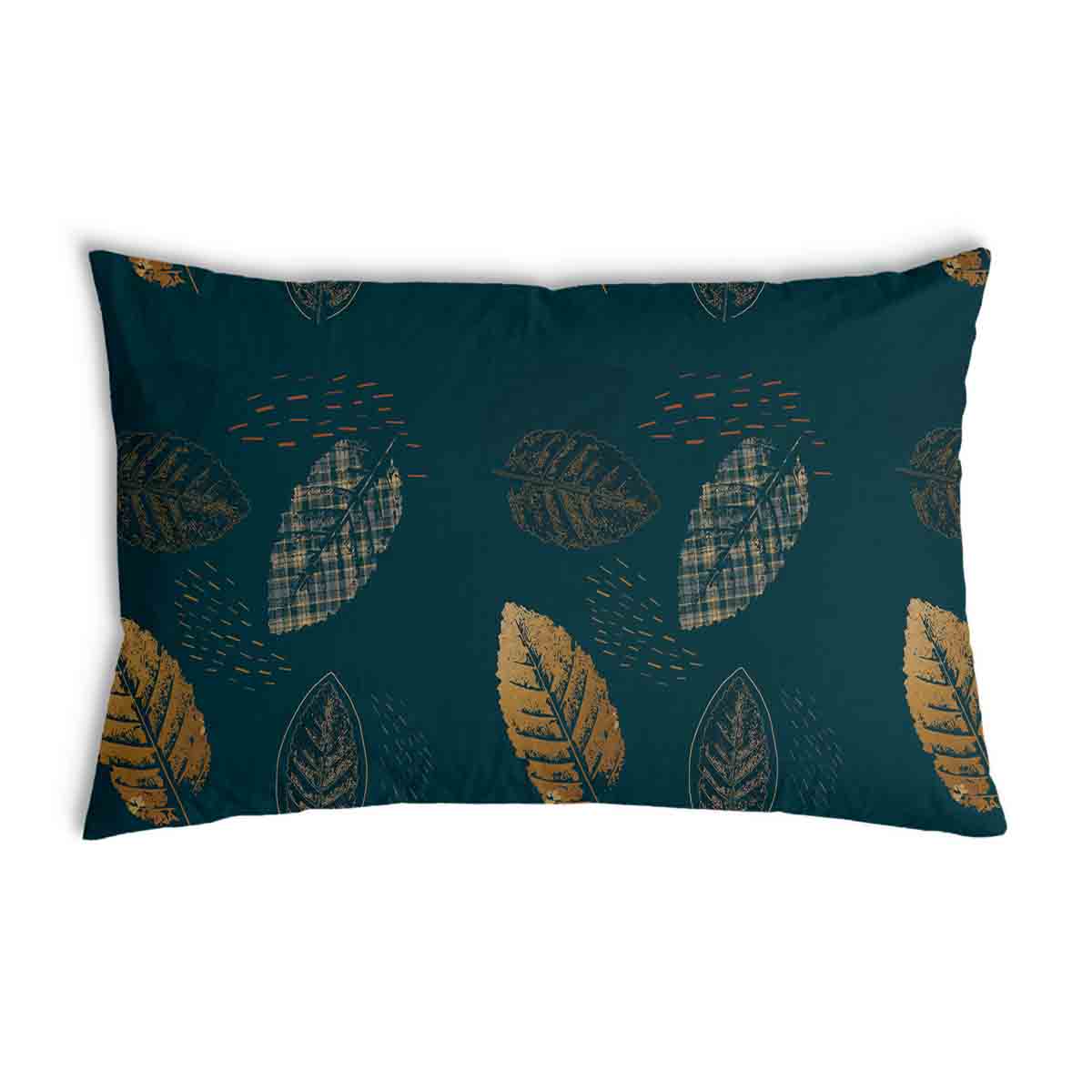 Coussin de santé vert avec feuille dorée