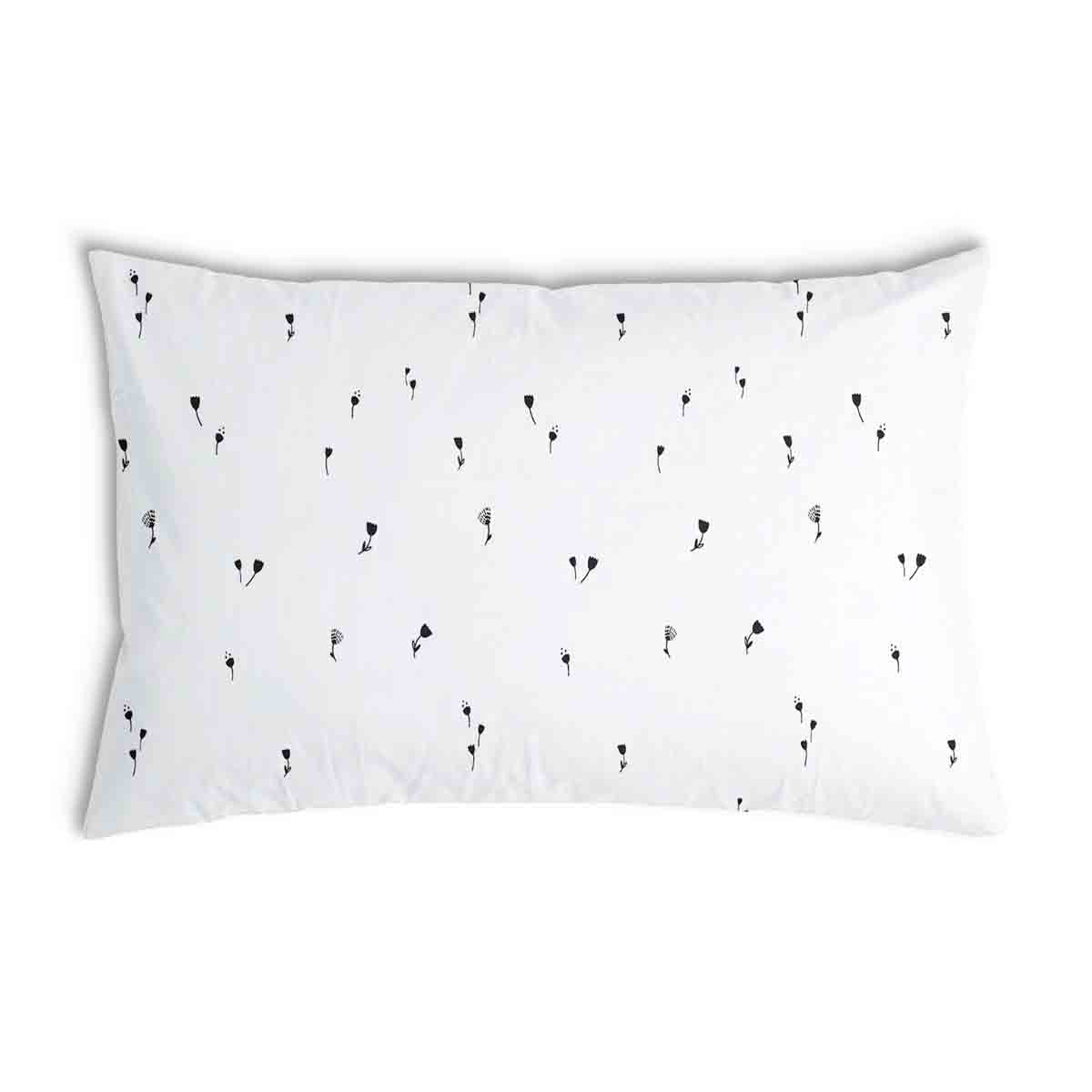 Coussin de santé blanc avec pissenlits noirs