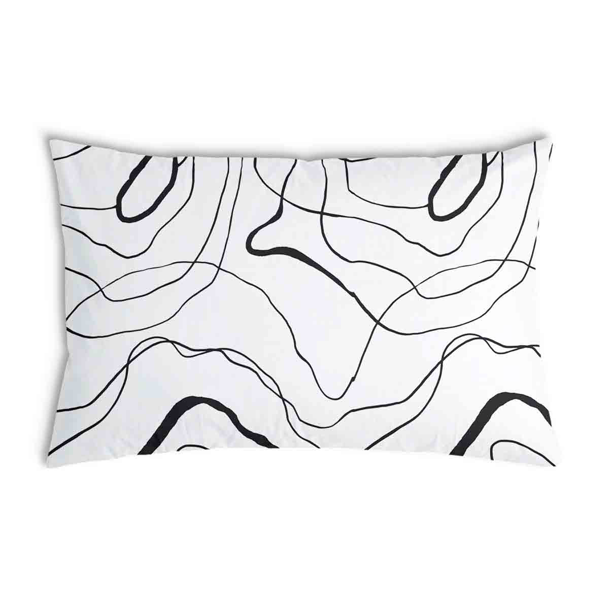 Coussin de santé avec des lignes serpentines noires