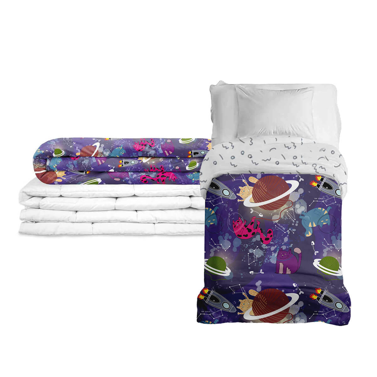 Couverture thérapeutique originale - Couverture pondérée univers avec housse en coton pour enfants