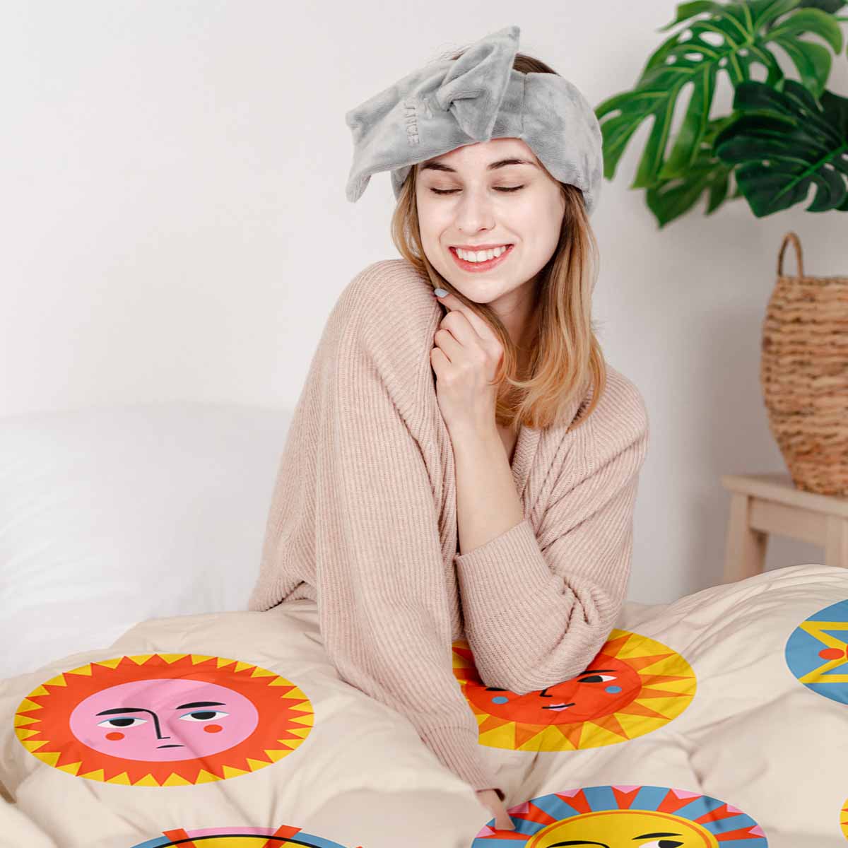 Original Therapiedecke - Ensemble de literie en coton Beige avec soleils