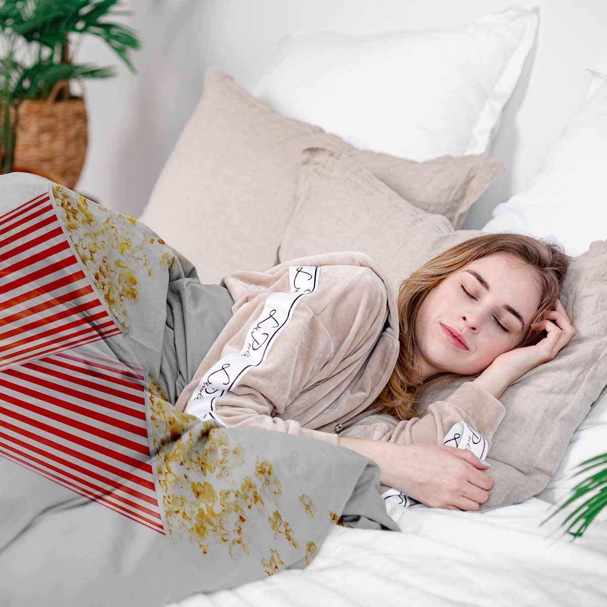 Couette thérapeutique Ensemble de literie blanc avec popcorn