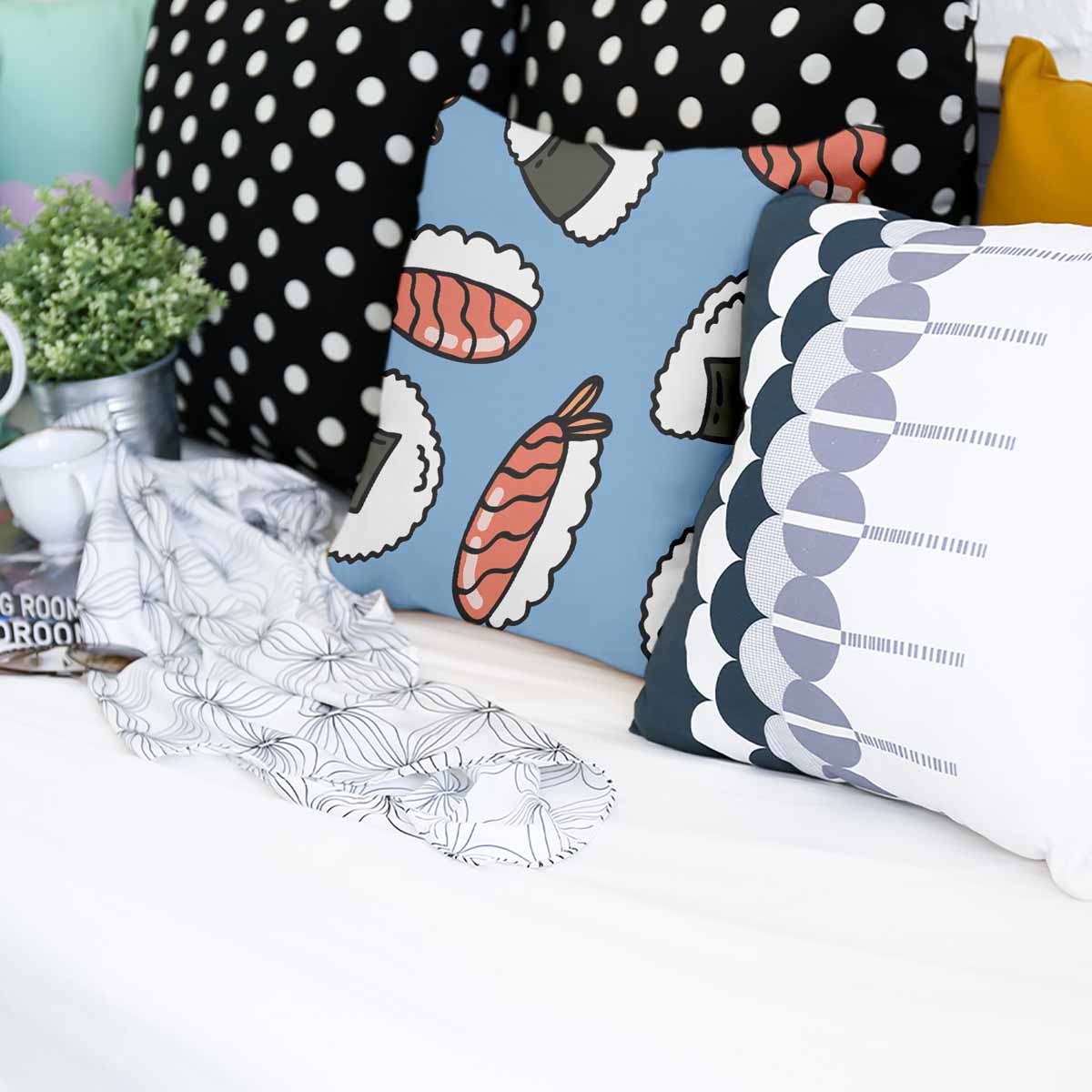Coussin de santé avec sashimi