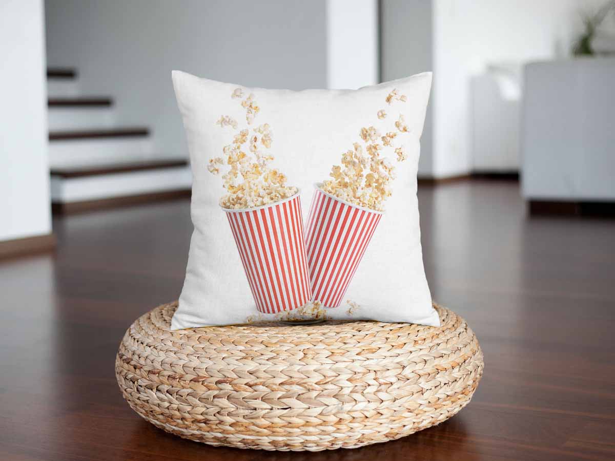 Coussin de santé blanc avec popcorn