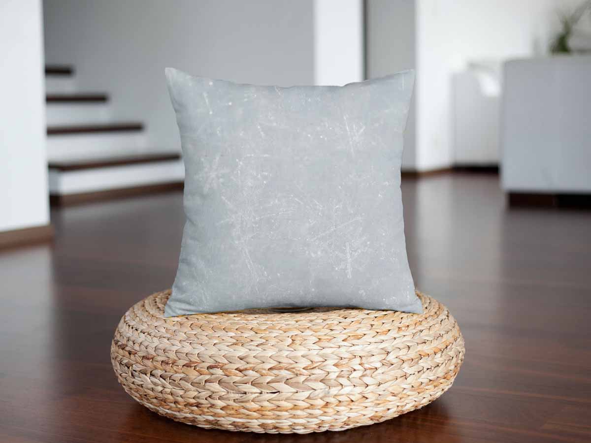 Coussin de santé gris avec flocons de neige