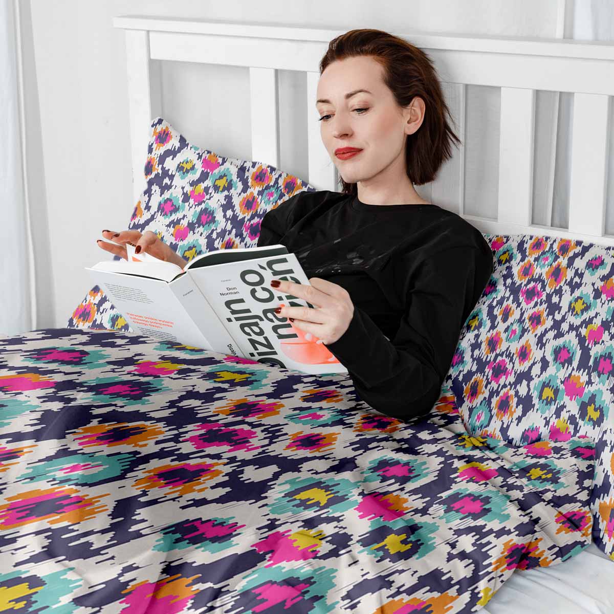 Original Therapiedecke - Ensemble de literie en coton Multicolore avec imprimé léopard