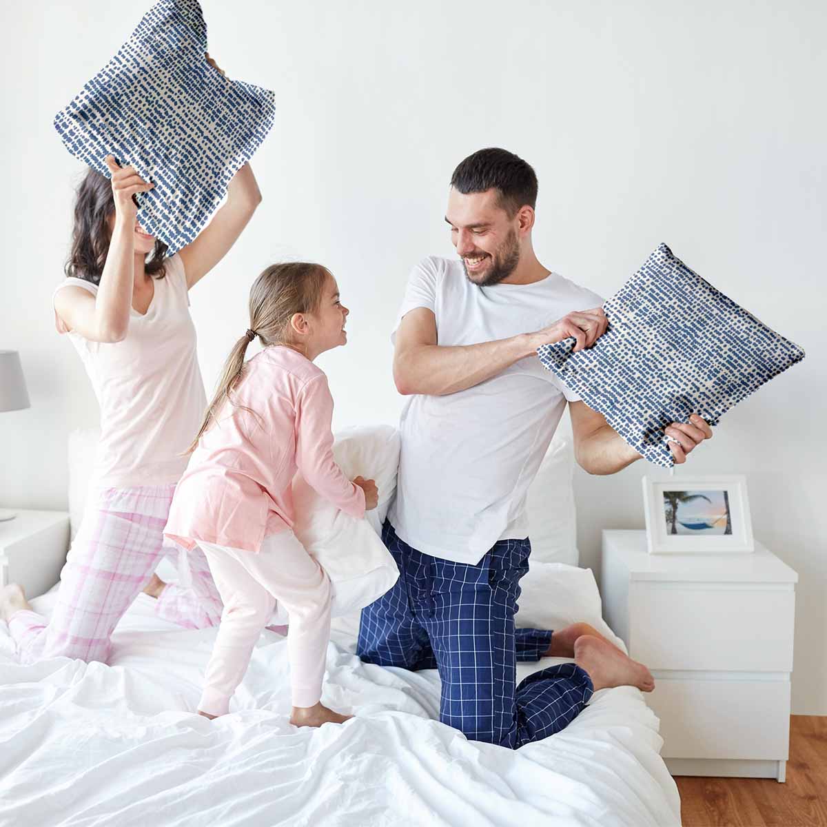 Coussin de santé avec des pois bleus