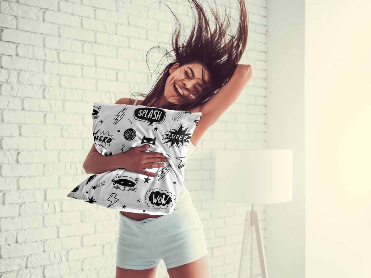 Coussin de santé blanc super-héros