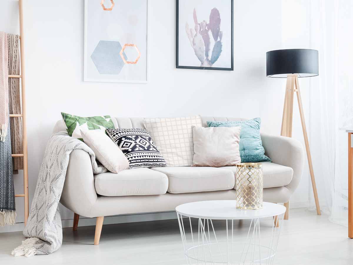 Coussin de santé orange beige à carreaux