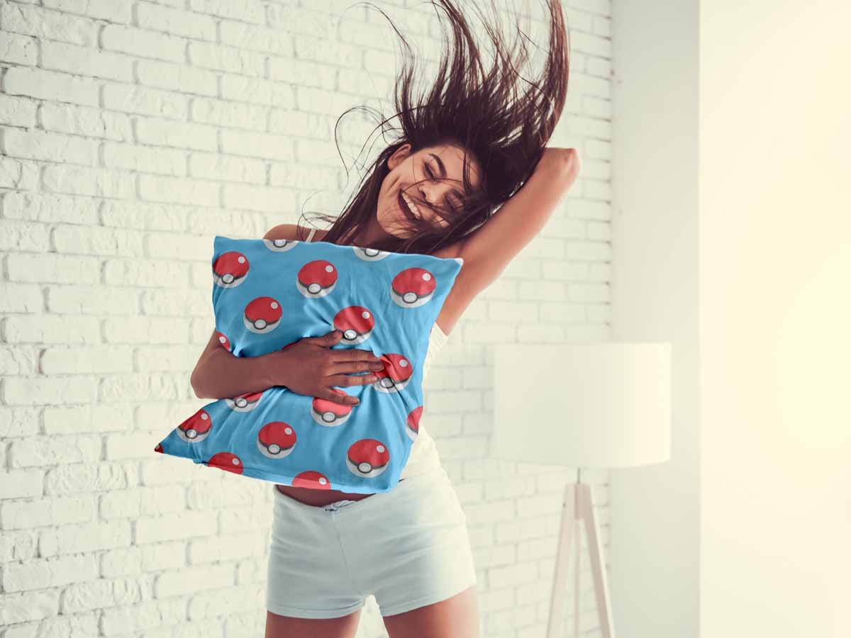 Coussin de santé bleu clair avec Pokémon