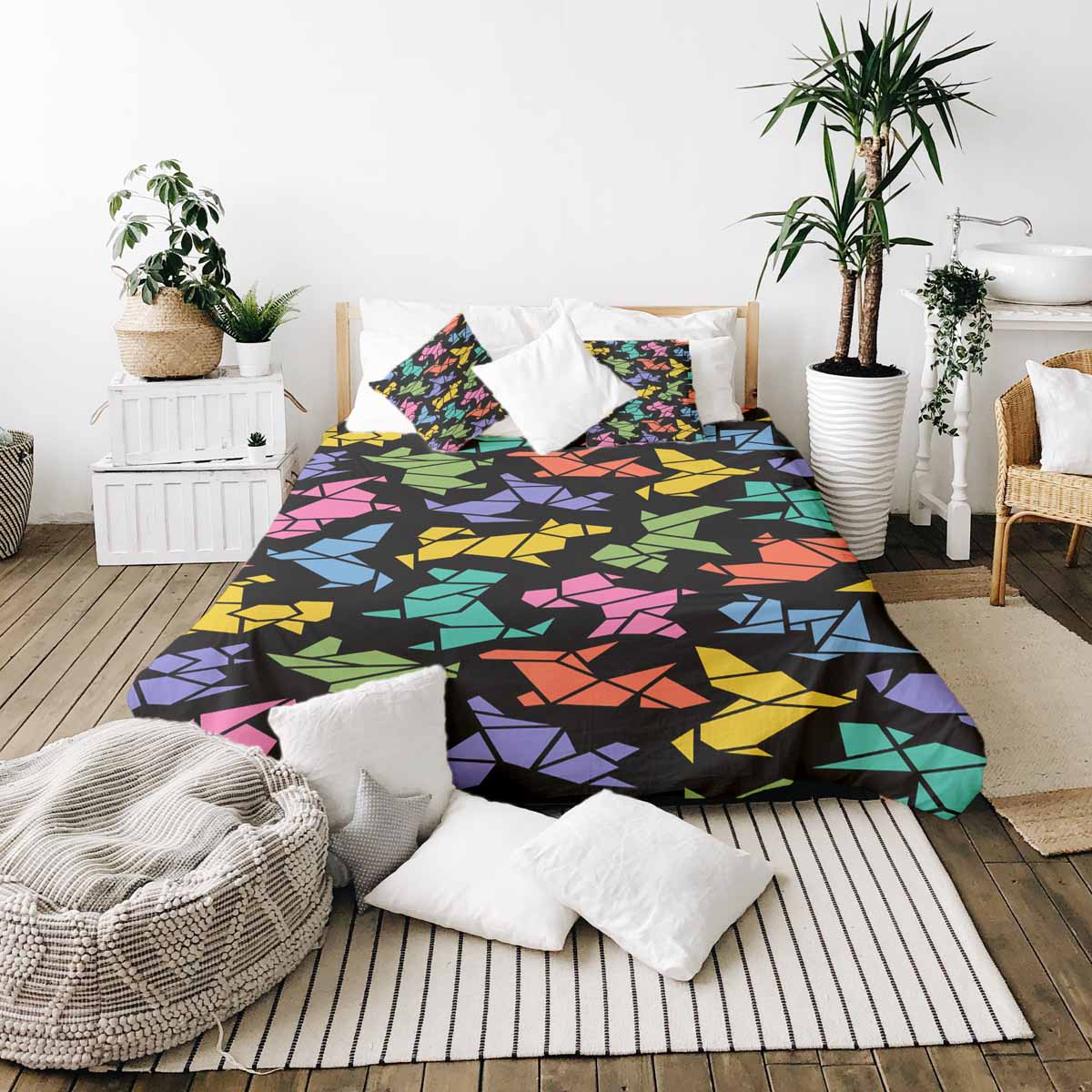 Original Therapiedecke - Ensemble de literie en coton Chien Origami