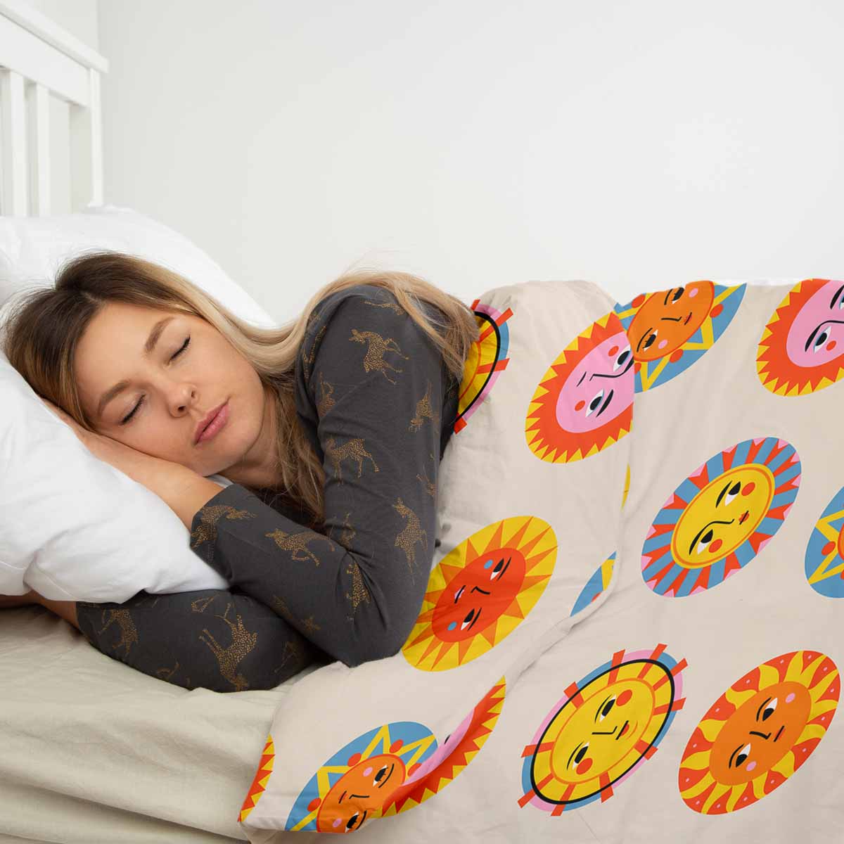 Original Therapiedecke - Ensemble de literie en coton Beige avec soleils