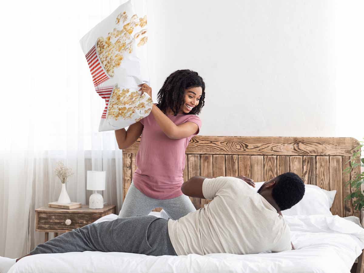 Coussin de santé blanc avec popcorn