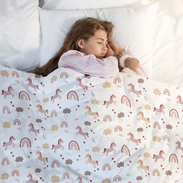 Couverture thérapeutique originale - Housse en coton Licorne