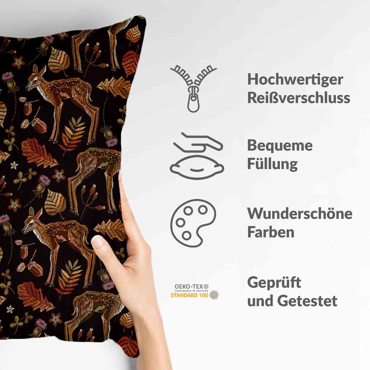 Coussin de santé brun avec chevreuil