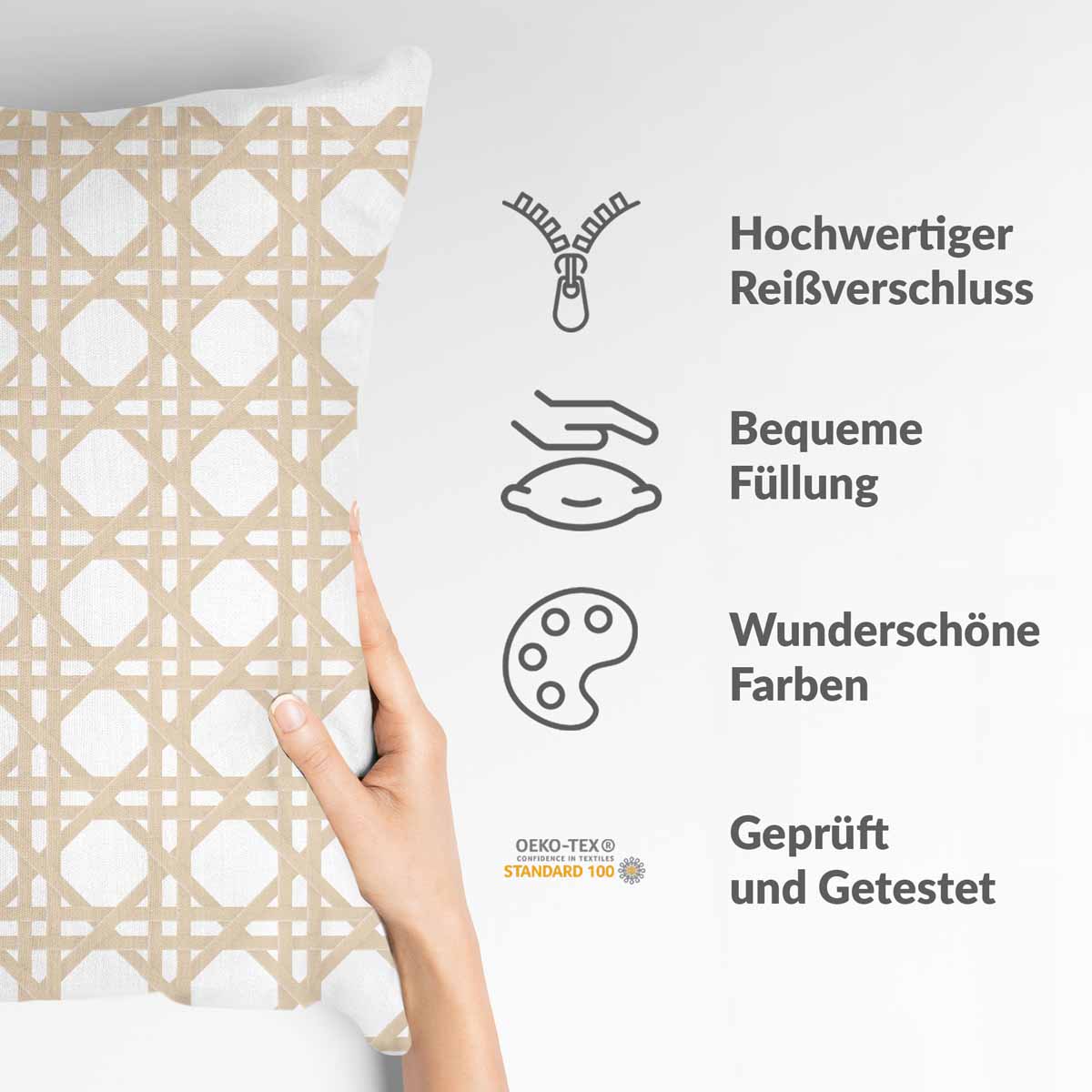 Coussin de santé blanc avec cercles beige
