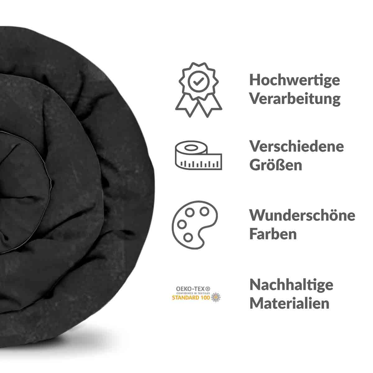 Original Therapiedecke - Ensemble de literie en coton Noir Effrayant