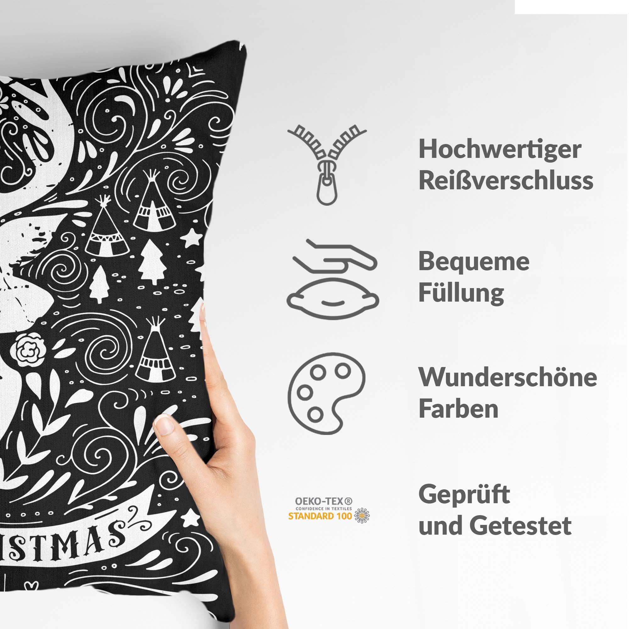 Coussin de santé noir Joyeux Noël