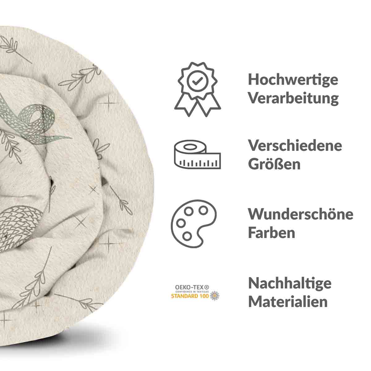 Original Therapiedecke - Ensemble de literie en coton beige avec serpent