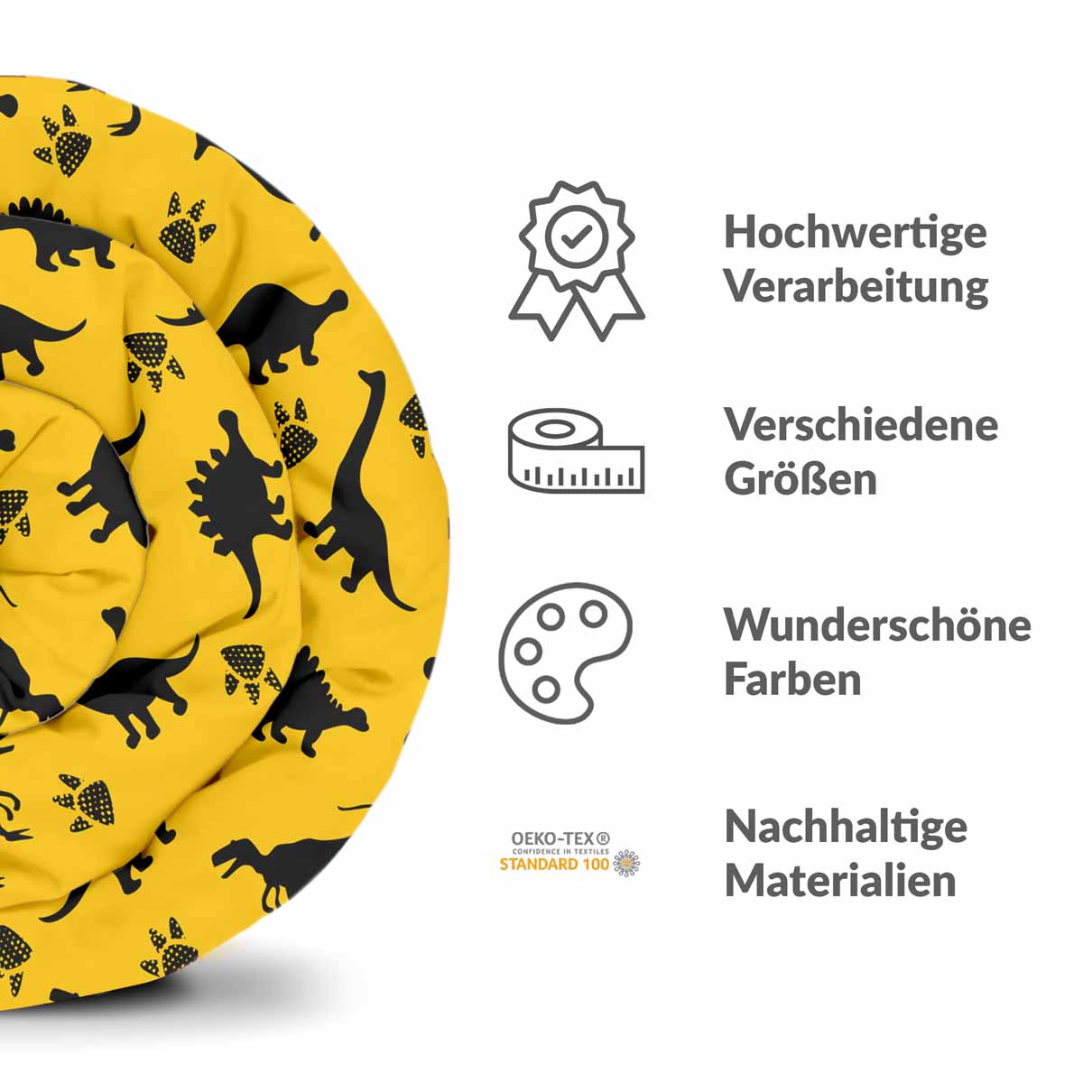 Original Therapiedecke - Ensemble de literie en coton Jaune avec dinosaures