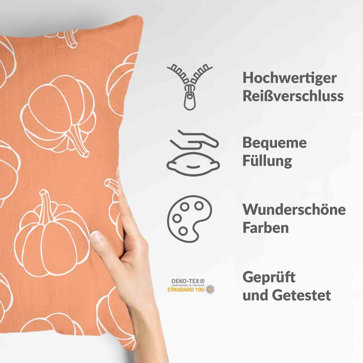 Coussin de santé orange avec citrouille