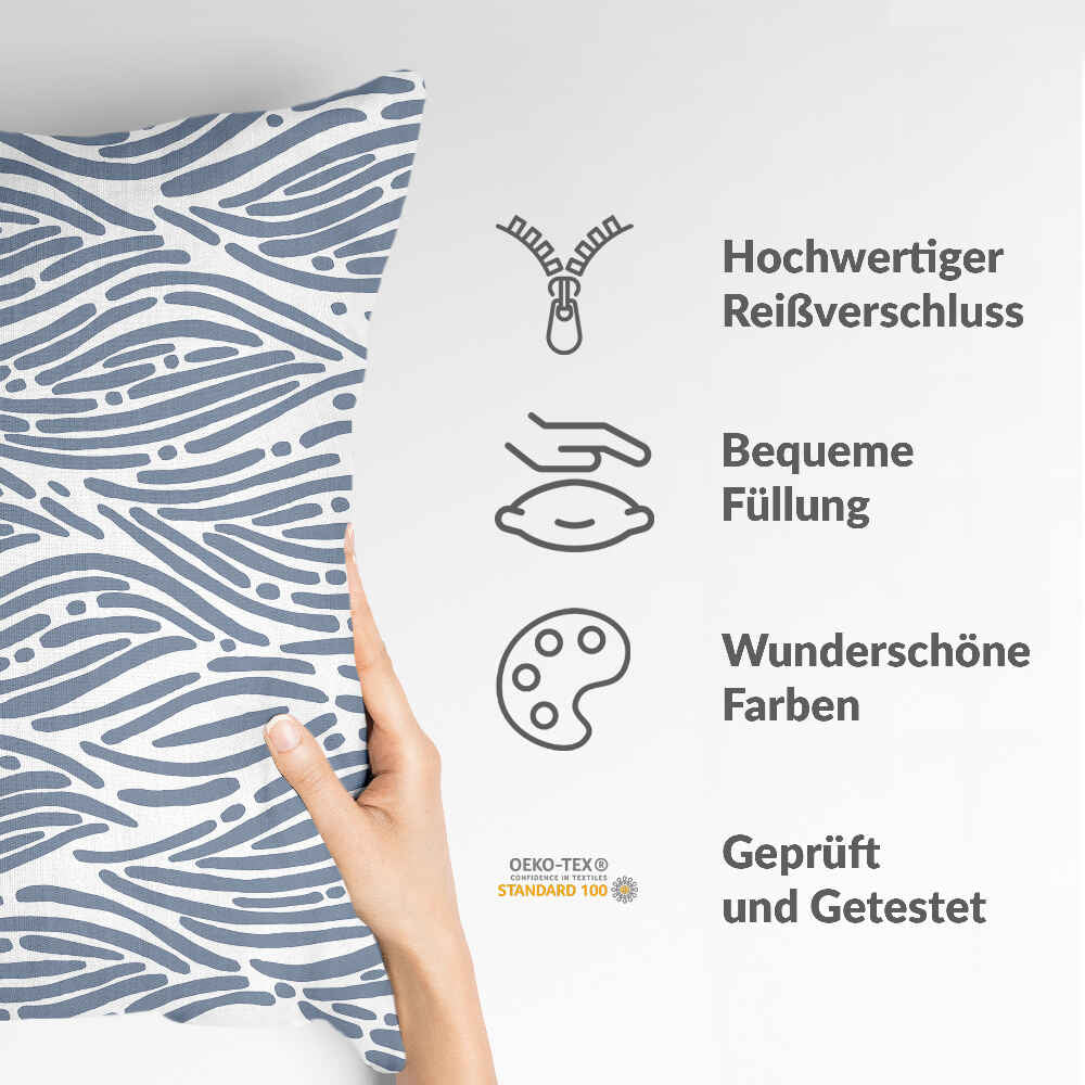 Coussin de santé motif ondulé bleu