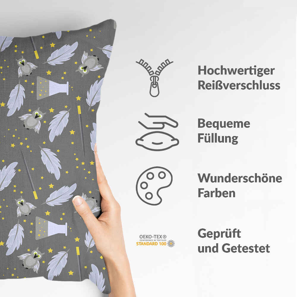 Coussin de santé noir baguette magique