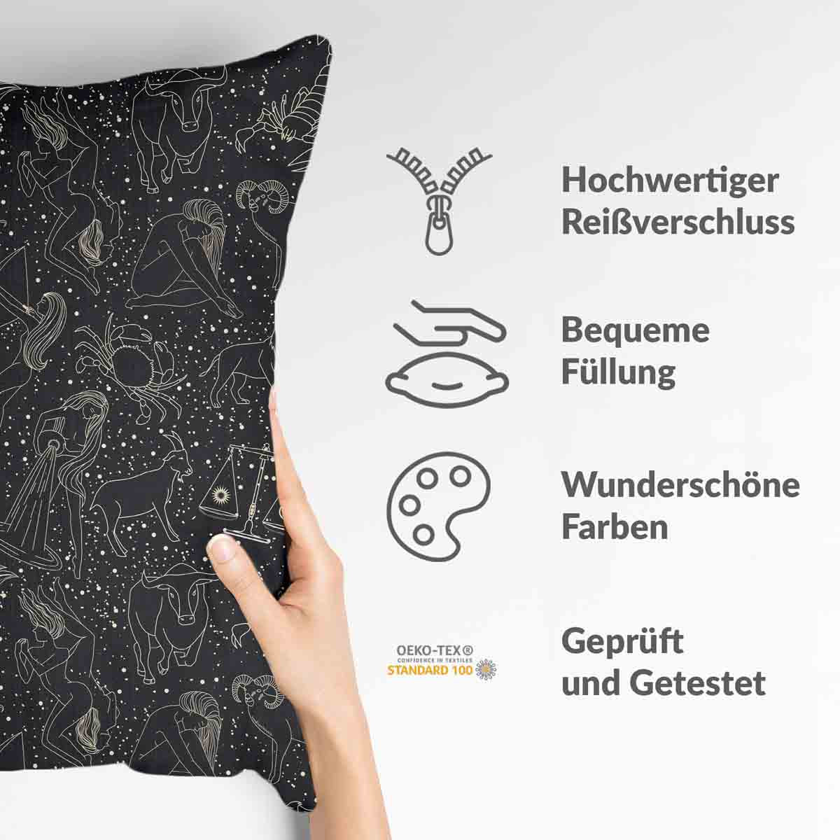 Coussin de santé noir horoscope