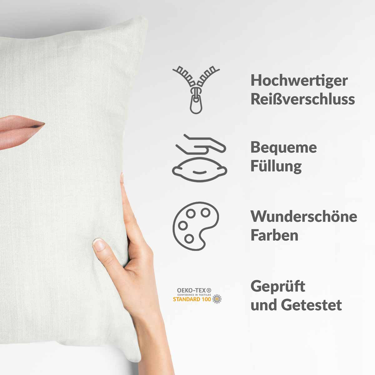 Coussin de santé blanc avec lèvres