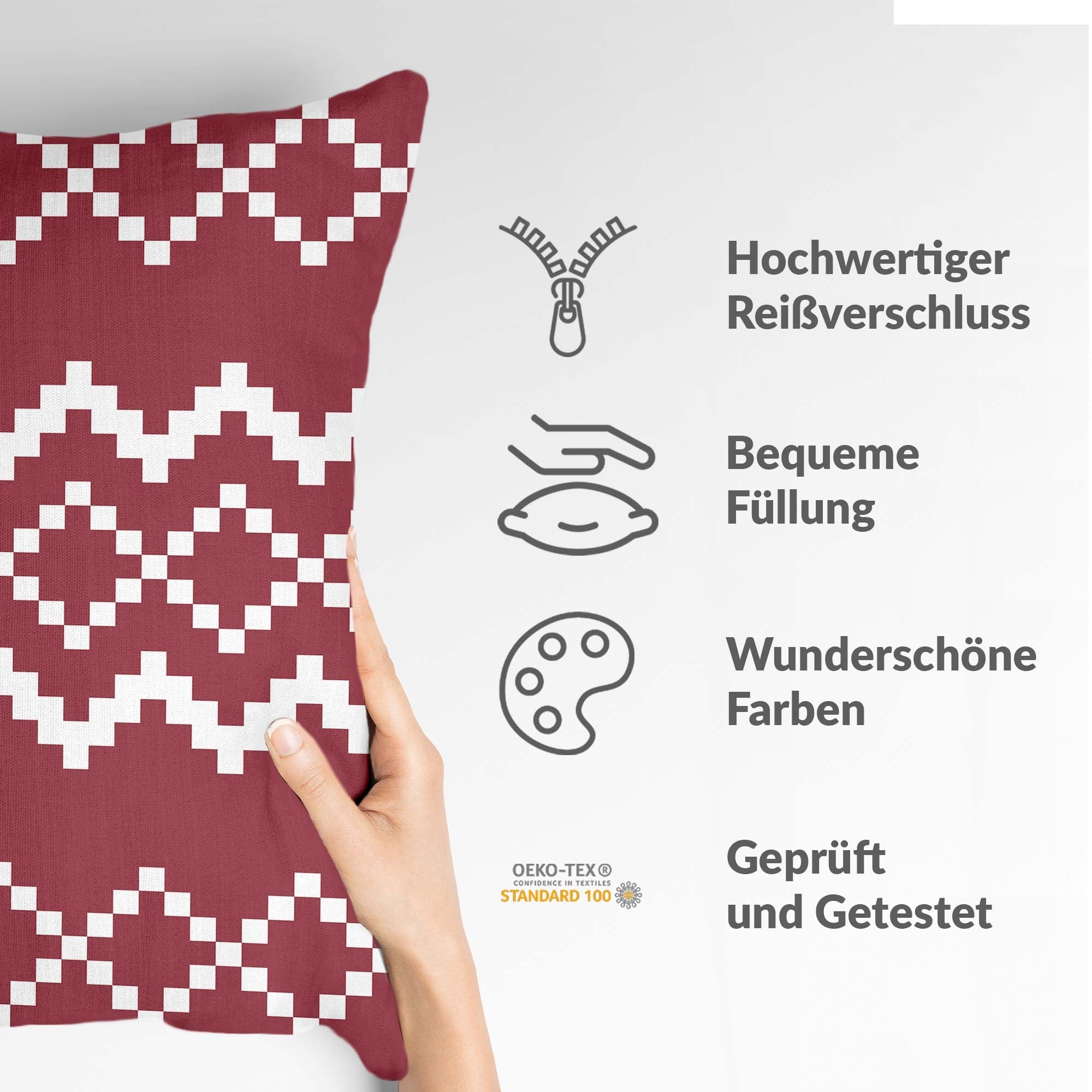 Coussin de santé avec motif de Noël rouge