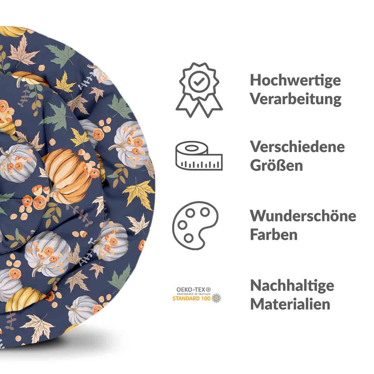 Original Therapiedecke - Ensemble de literie en coton Bleu avec citrouilles