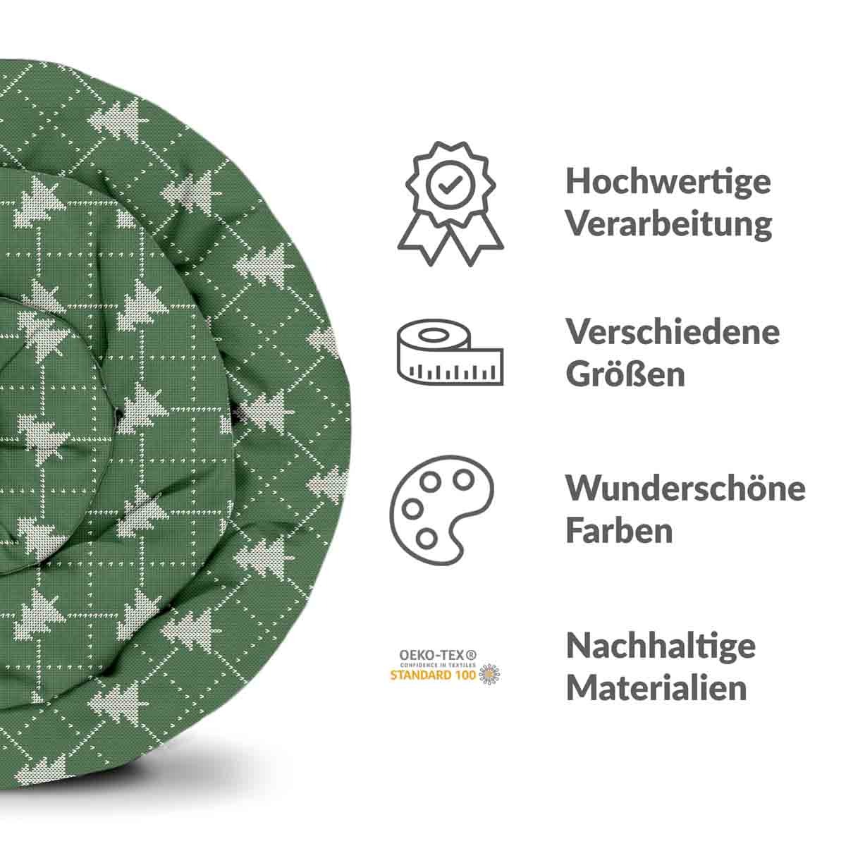 Original Therapiedecke - Ensemble de literie en coton Vert avec sapins