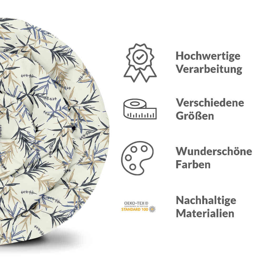 Original Therapiedecke - Ensemble de literie en coton Motif feuilles beige