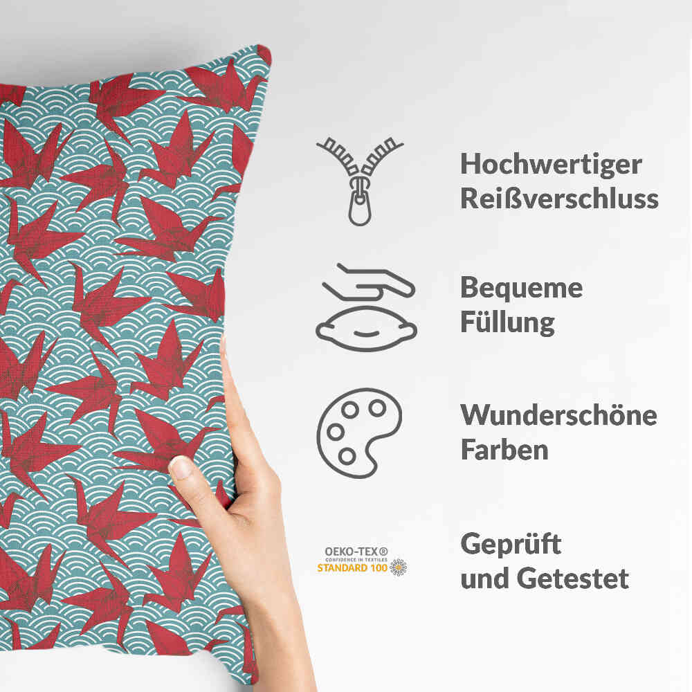 Coussin de santé rouge origami