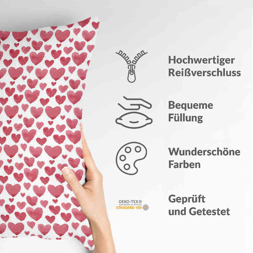 Coussin de santé Cœurs rouges