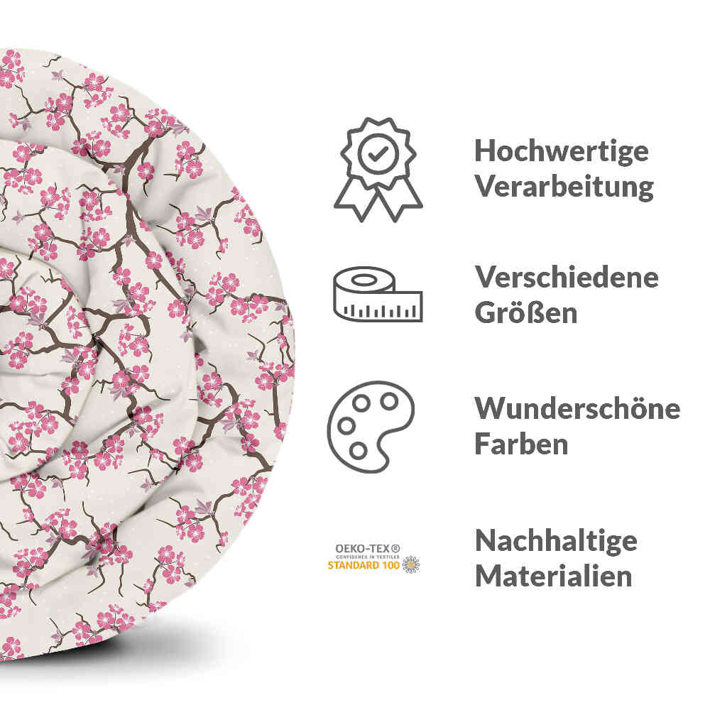 Original Therapiedecke - Ensemble de literie en coton Fleur de cerisier japonaise