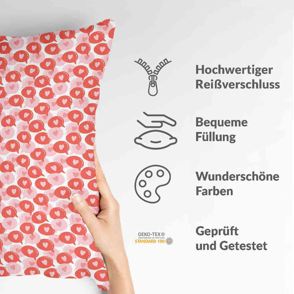 Coussin de santé bulle de dialogue avec cœur