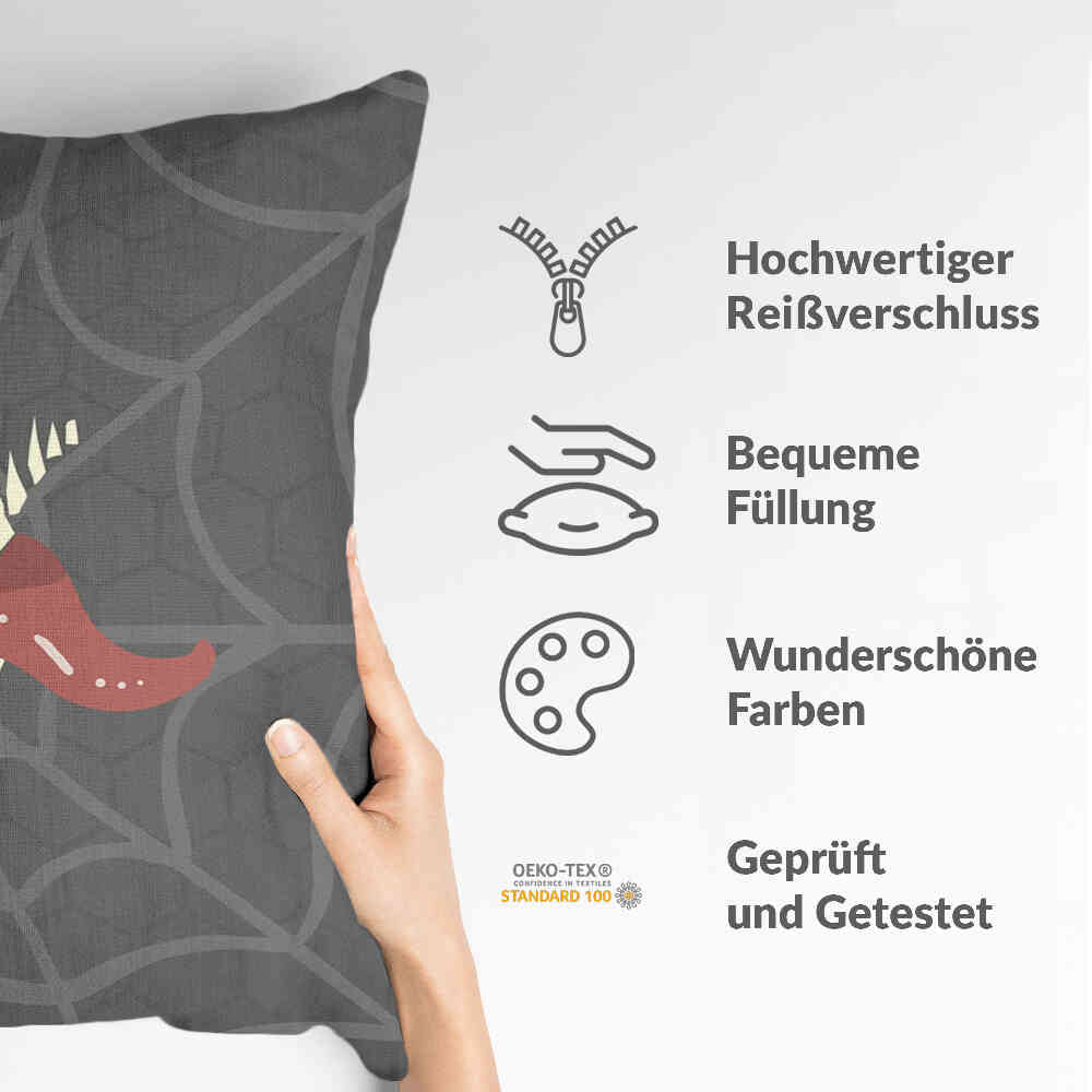 Coussin de santé gris toile d'araignée