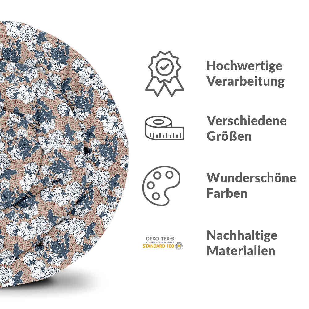 Original Therapiedecke - Ensemble de literie en coton avec fleurs