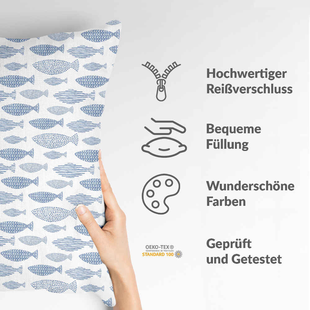 Coussin de santé poissons bleus