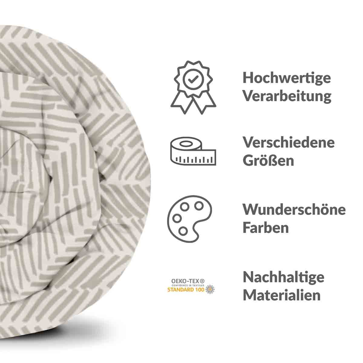Original Therapiedecke - Ensemble de literie en coton Beige avec rayures