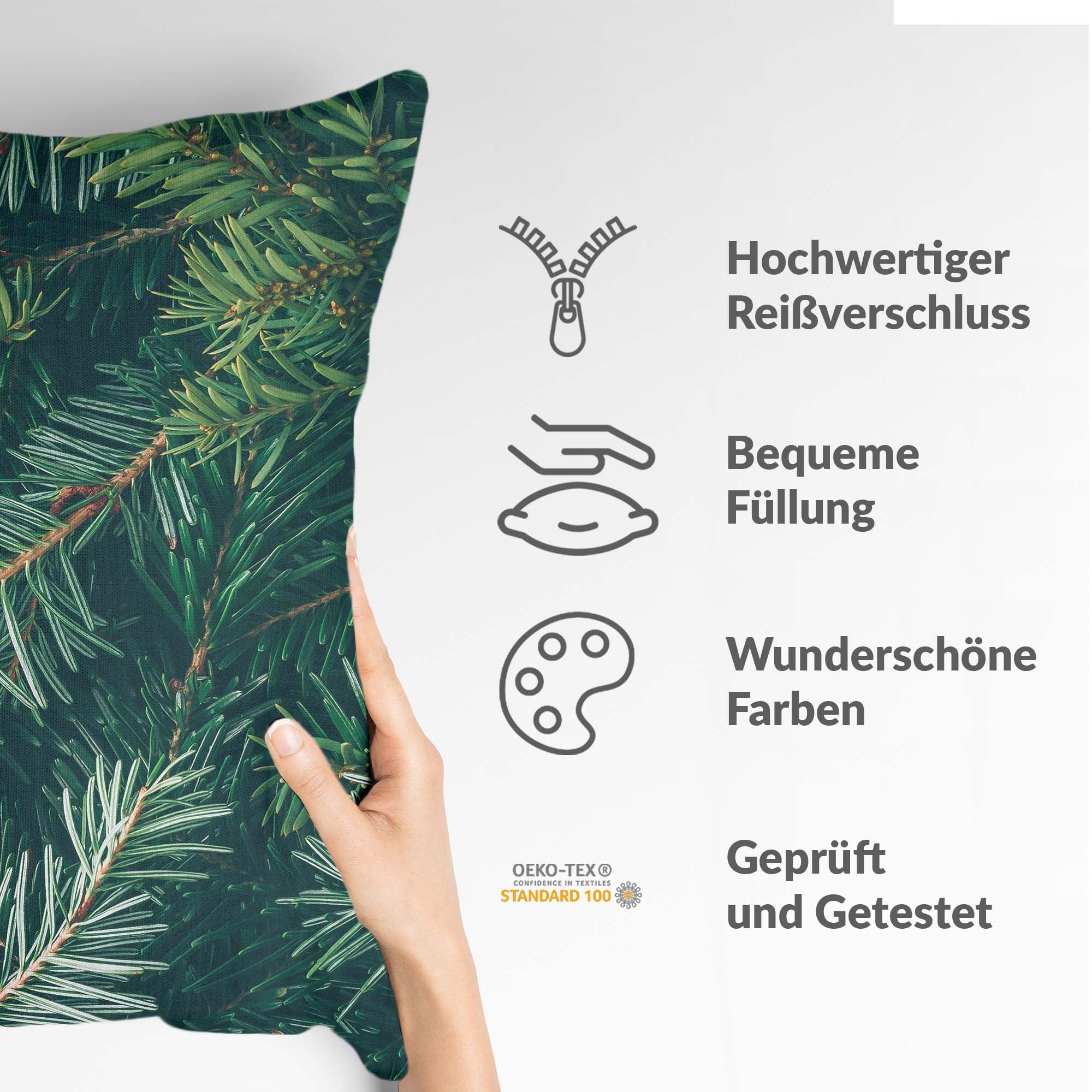 Coussin de santé avec des branches de sapin vertes