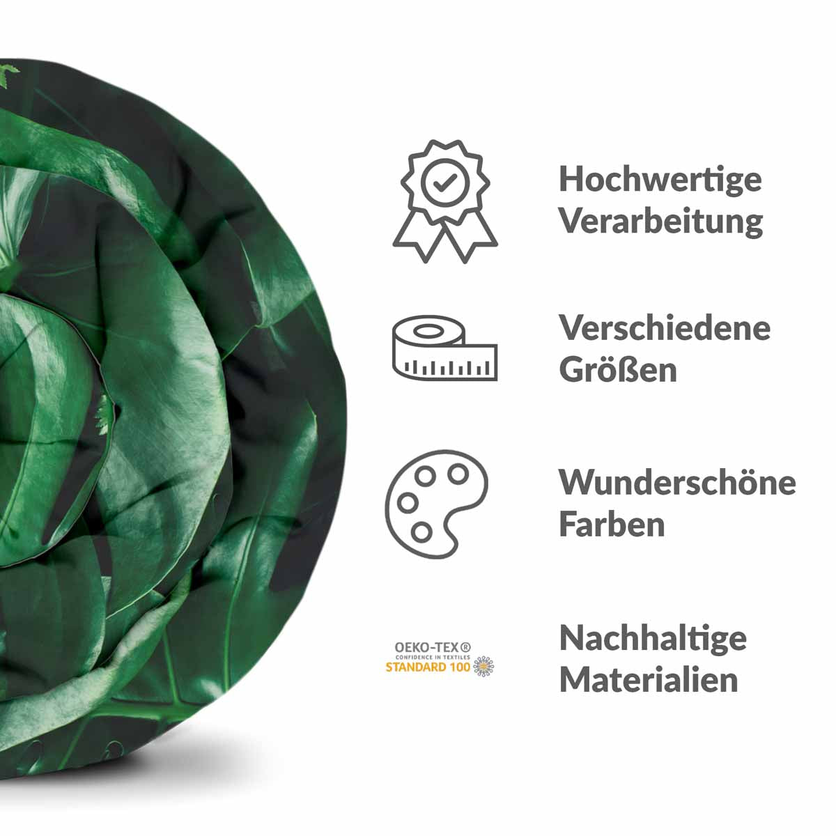 Original Therapiedecke - Ensemble de literie en coton TD avec plante Monstera